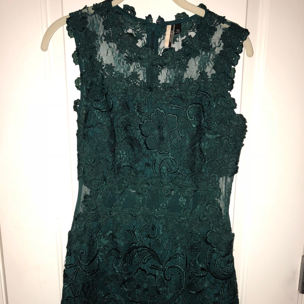 Topshop green lace mesh dress